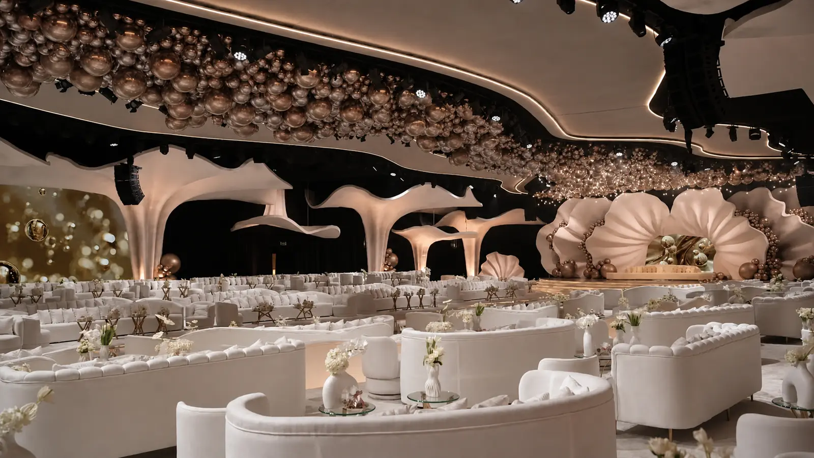 Al Ajlan Wedding — guest seating and stage